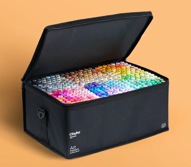 Ohuhu Illustration Marker 320 All Color Set & Blender Pen With Carrying  Case New