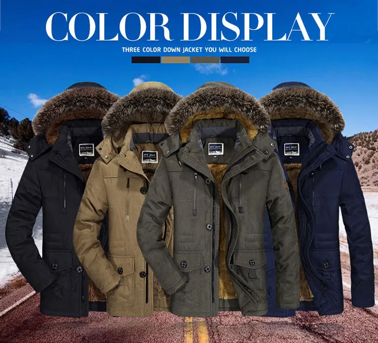 Best Plus Size Male Custom Parka Jacket Quilted Winter Coats Men's