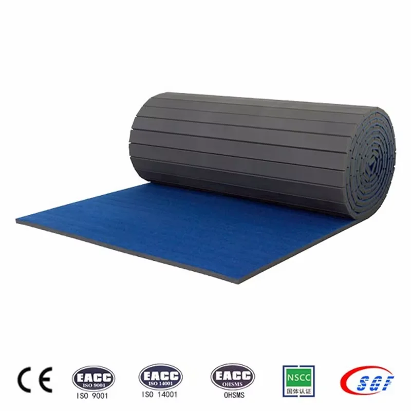 Professional PVC Portable Foldable Roll Mat with Customized Thickness for Gymnastics Flooring