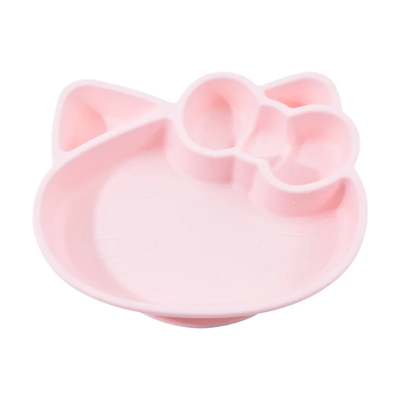 Children's Cartoon Silicone Plate, Environmentally Friendly, Non-toxic, Thick, Food Grade, Heat-resistant and Easy to Clean