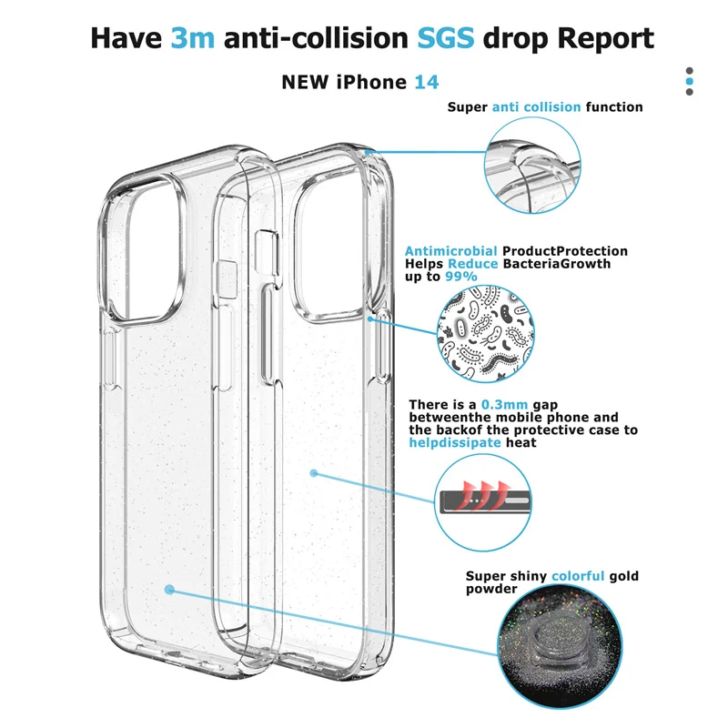 phone accessories 2023 Terminator Glitter Phone Case For iPhone 15 Pro Max 14 13 12 Pro Drop-Resistant Hard PC Protective Cover