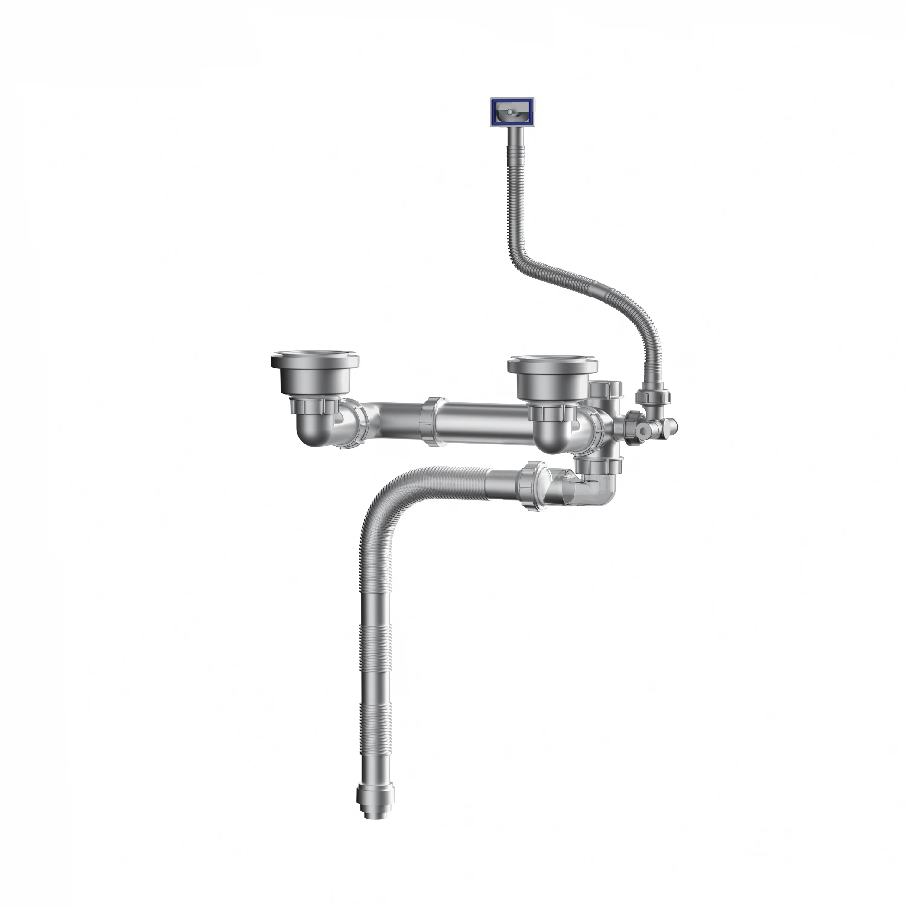 product space save kitchen sink drainer connector with anti odor gourd and expandable postposition pipe suitable for different wastes496-0