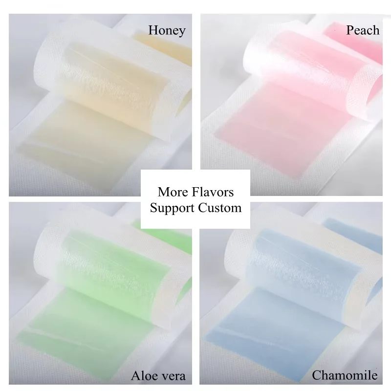 Private Label Hiar Removal 4.5X9Cm Cold Wax Strip Wax Paper Depilatory Wax Strip Suitable for All Skin Types