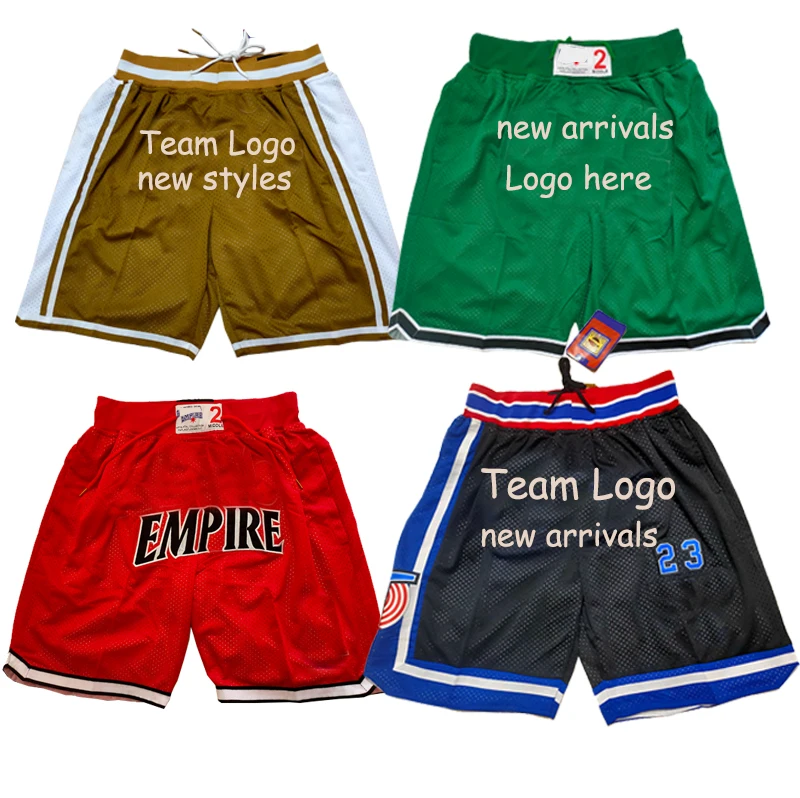 Wholesale just men don embroidery 4 pockets basketball shorts high