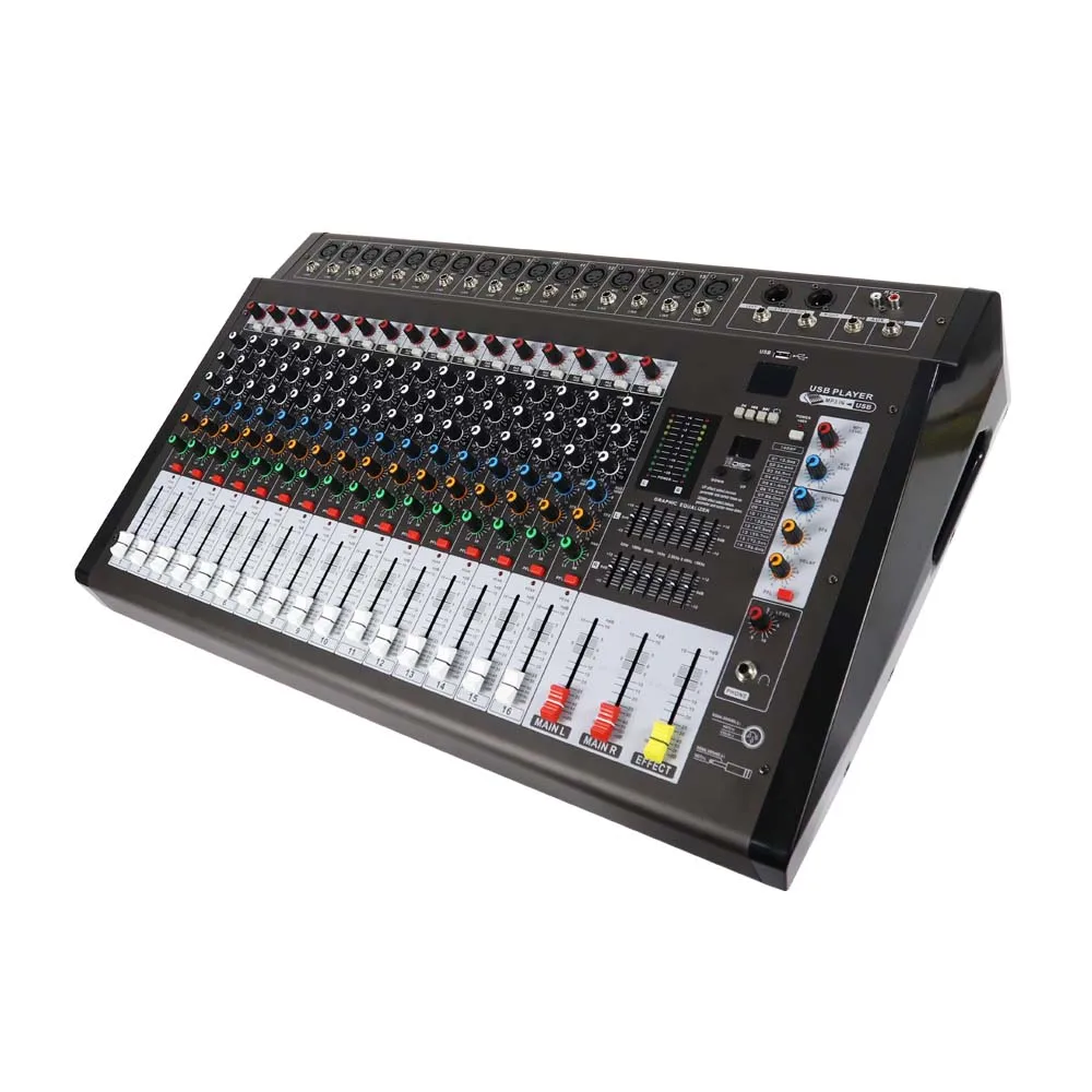 350w 16 Channel Console Mixing 16 Dsp Effects Usb Interface Sound Power Audio Mixer