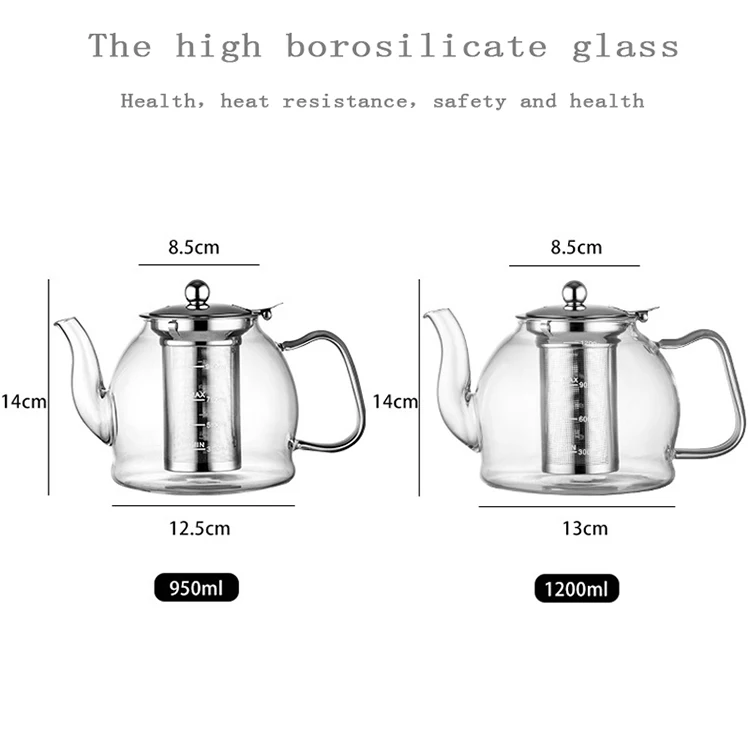 Teabloom Universal Glass Teapot With Infuser - 34 Oz Heat Resistant  Borosilicate for sale online