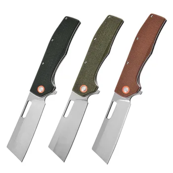 Custom D2 Stainless Steel Folding Hunting Knife High Carbon Steel Flax Handle OEM Support Portable Outdoor Camping Pocket Knives