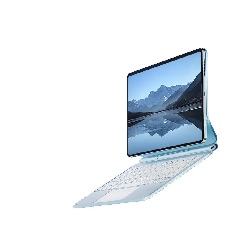Custom Aluminum Alloy + PU Leather Magnetic Keyboard Case with Touchpad for iPad A16 2025 & iPad 10th Gen 2022 OEM/ODM Factory