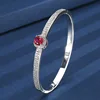 Platinum red corundum5#Bracelet