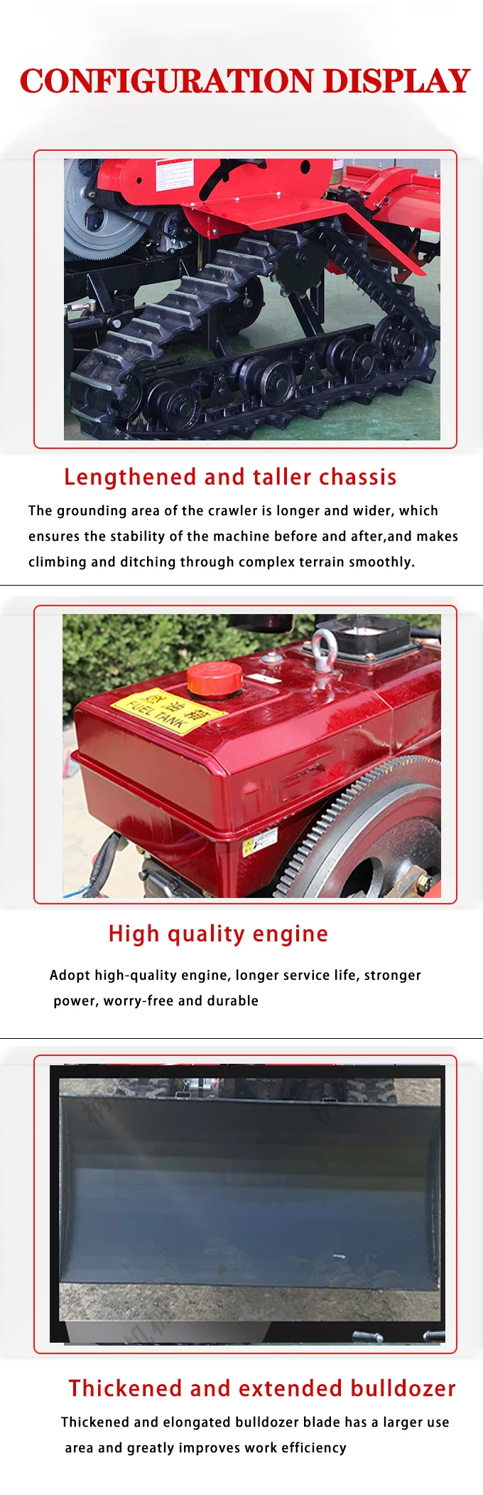 Multifunctional Diesel Rotary Tiller Tractor Agricultural Crawler