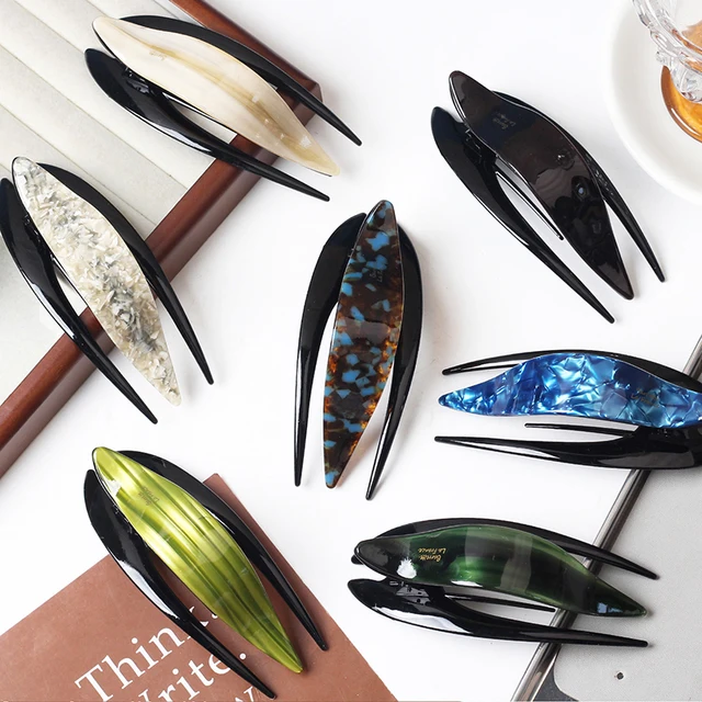 New Korean-Style Acetic Acid Large Hairpin Laid-Back and Simple Duckbill Clip Fashionable and Linear Horizontal Clip