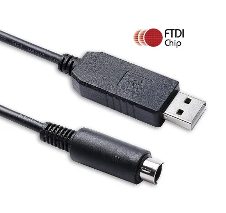 FTDI USB Mitsubishi Q Series PLC Programming Cable FT231XS USB RS232 Serial to Mini Din 6-pin Cable Compatible with USB-QC30R2
