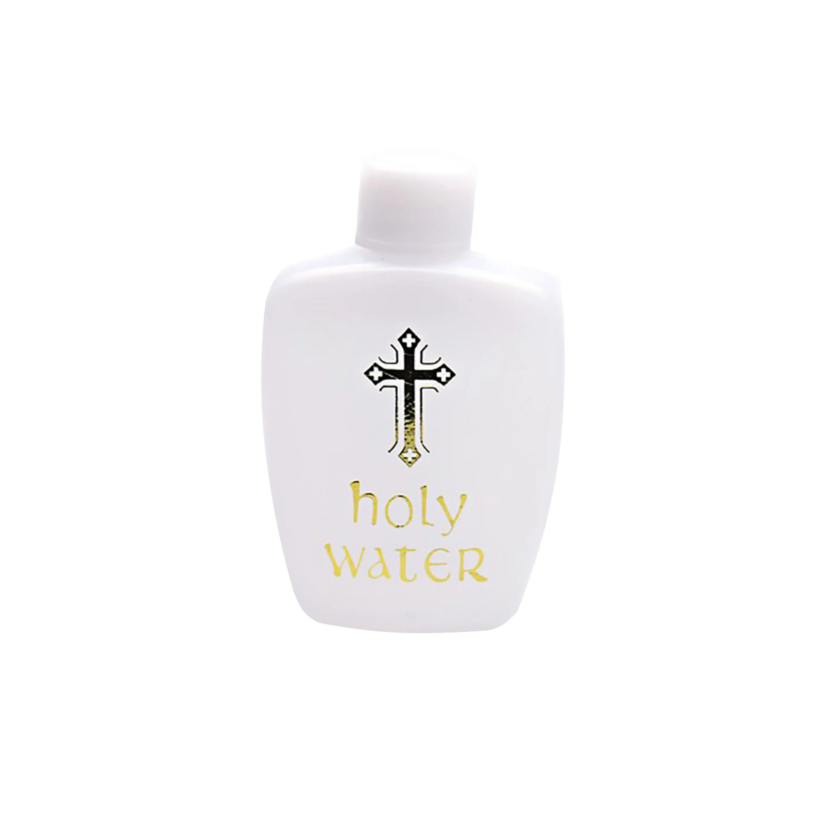 Catholic Christian plastic perfume lotion hot stamping cross Easter holy water bottle for religious services