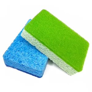 Kitchen Essential Cleaning Sponge Cellulose Sponge with Scouring Pad Biodegradable Sponges for Dishes