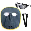 Gray face mask with elastic band for glasses - quality control