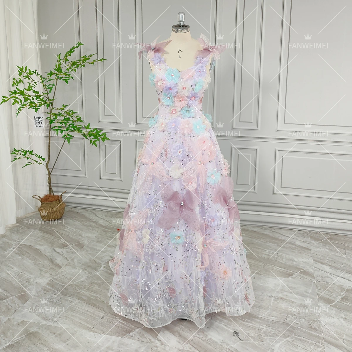 High Quality Dreamy Fairy 3D Flower Pink Princess Bride Evening Party Dress With Tulle Straps Sleeveless Birthday Prom Gown High Quality Dreamy Fairy 3D Flower Pink Princess Bride Evening Party Dress With Tulle Straps Sleeveless Birthday Prom Gown