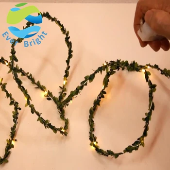 150cm 14 LED Battery Powered Leaf Garland Fairy Christmas Wedding Party String Light With Decoration Holiday Indoor Leaves