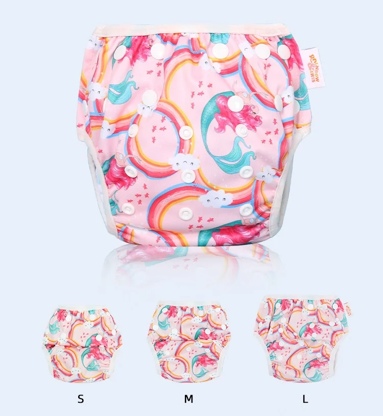 Pañal de tela reutilizable estampado, lavable, impermeable, diseño personalizado, funda de pañal de tela disponible para niños pequeños