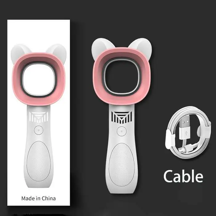 Lava Beauty New Korean Mini Handheld Portable USB Fan Cat Ears Cute Cat Leafless Fan for Eyelash Extension Drying