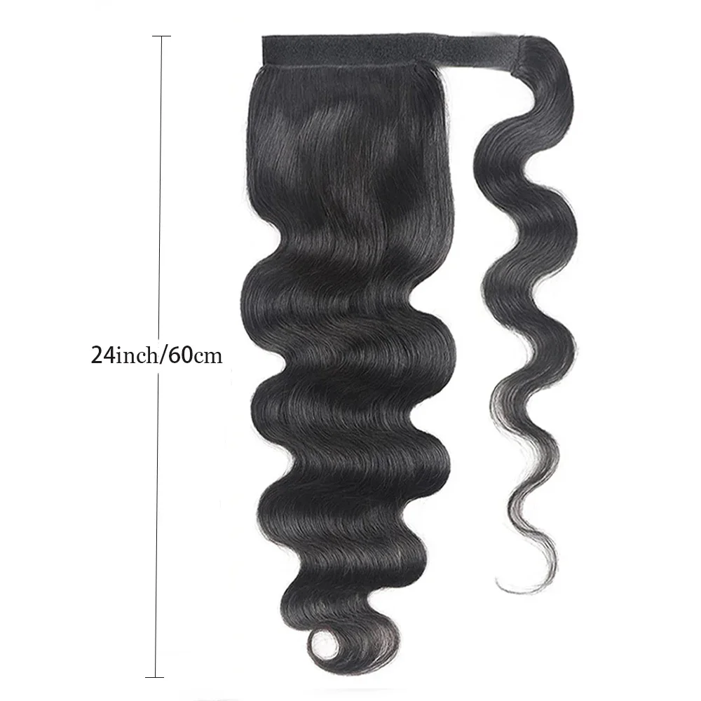 Extension coda di cavallo capelli veri brasiliani body wave_voghion.com