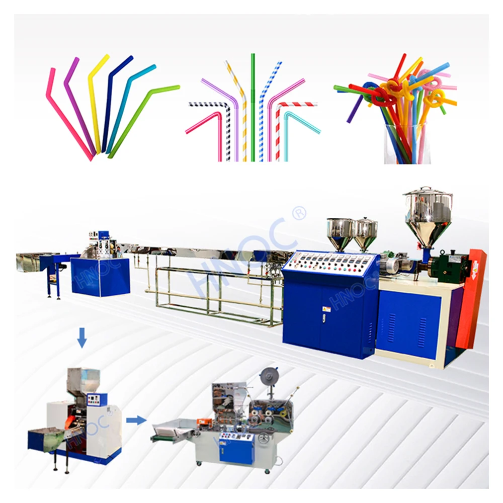 HNOC Automatic PLA Edible Corn Starch Flexible Plastic Drink Straw Make Machine Straw Production Line