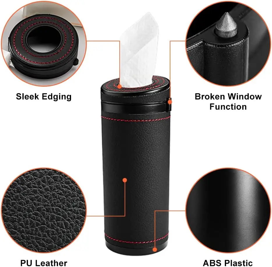 Автомобильный держатель для салфеток автомобильный Цилиндрическая Коробка из искусственной кожи Круглый чашки функция сломанного