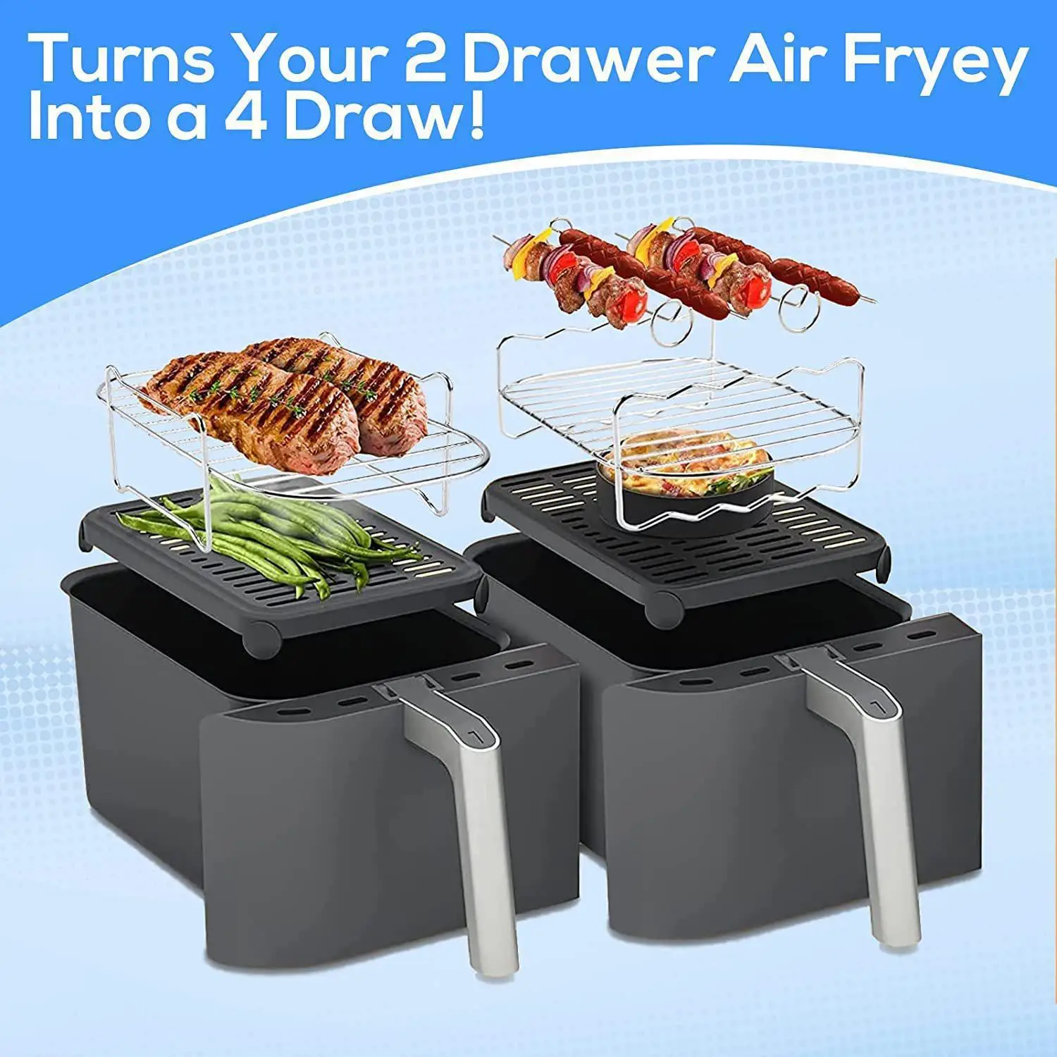Wholesale 6pcs Air Fryer Tools Nonstick Stainless Steel Silicone Air