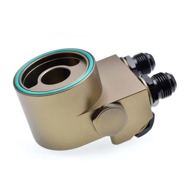 Universal Oil Cooler Filter Sandwich Plate With Thermostat and Adapter Threads AN8 Oil Filter Adapter