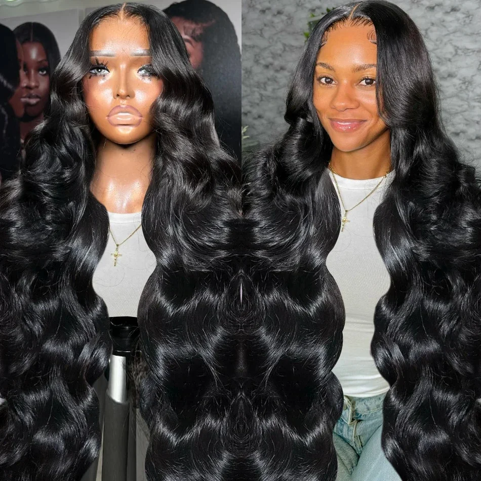 HD Transparent Lace Front Peruk Kroppsvågig Brasiliansk Remy Äkta Hår 200 Densitet Lace Frontal Peruk För Kvinnor 32 Inches_voghion.com
