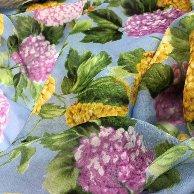 100 вискоза принт из искусственного шелка challis 50D ткань Жоржетта для платья