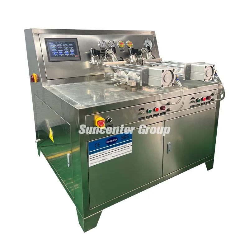 PLC Controlled Dual Station CO2 Filling Machine for 0.6L Sodastream Cylinder Electric High Pressure 500ml for Food Beverage