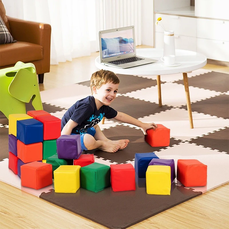 Indoor Funny Build Soft Big Blocks PU Leather Foam Big Soft