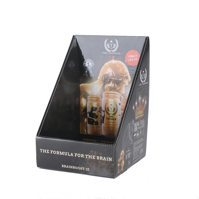 Retail Shelf Cardboard Counter Top Display Stand Show Supermarket Shop Folding Carton Paper Corrugated Cardboard Display Box