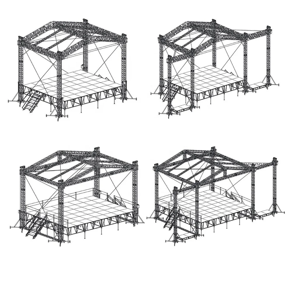 Truss Ramp Techteam Aluminum Truss Roof Stage Platform with Ramp Anti-Rust Quick ...