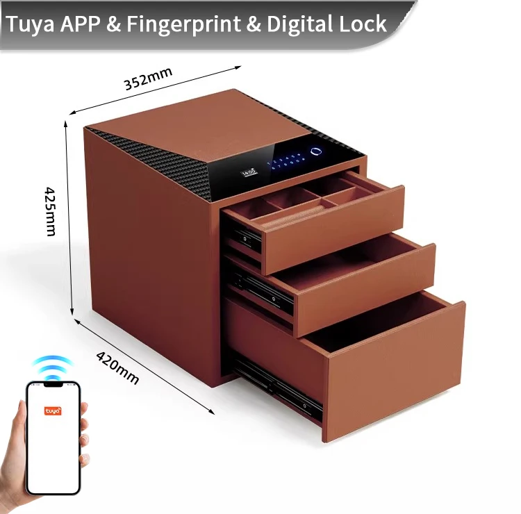 F2-3B CEQSAFE Smart High Quality Girls Jewelry Box with New Technology Steel Anti-Theft Safe Box for Home Use