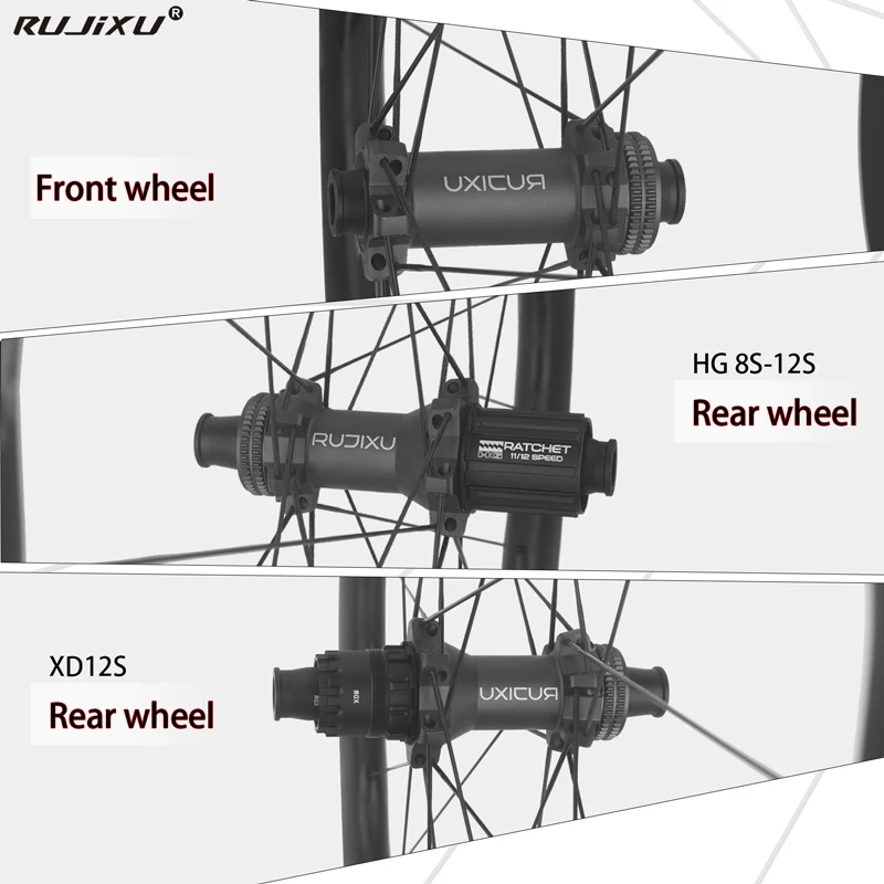 RUJIXU ロードバイク用カーボンホイールセット 50mmハイト ディスク