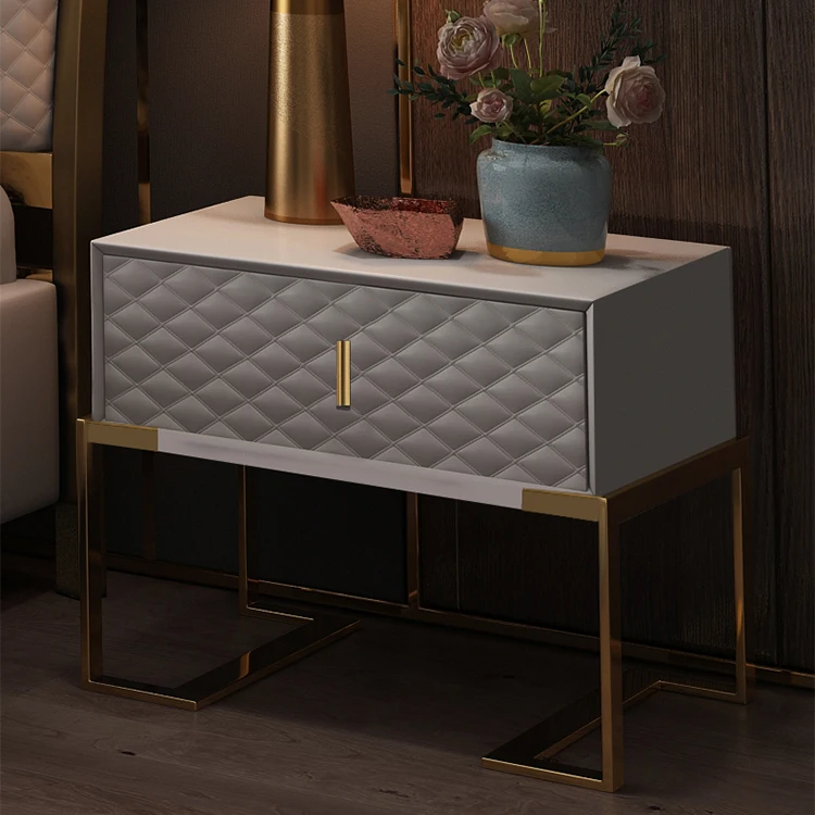 Bedside table modern grey cabinet