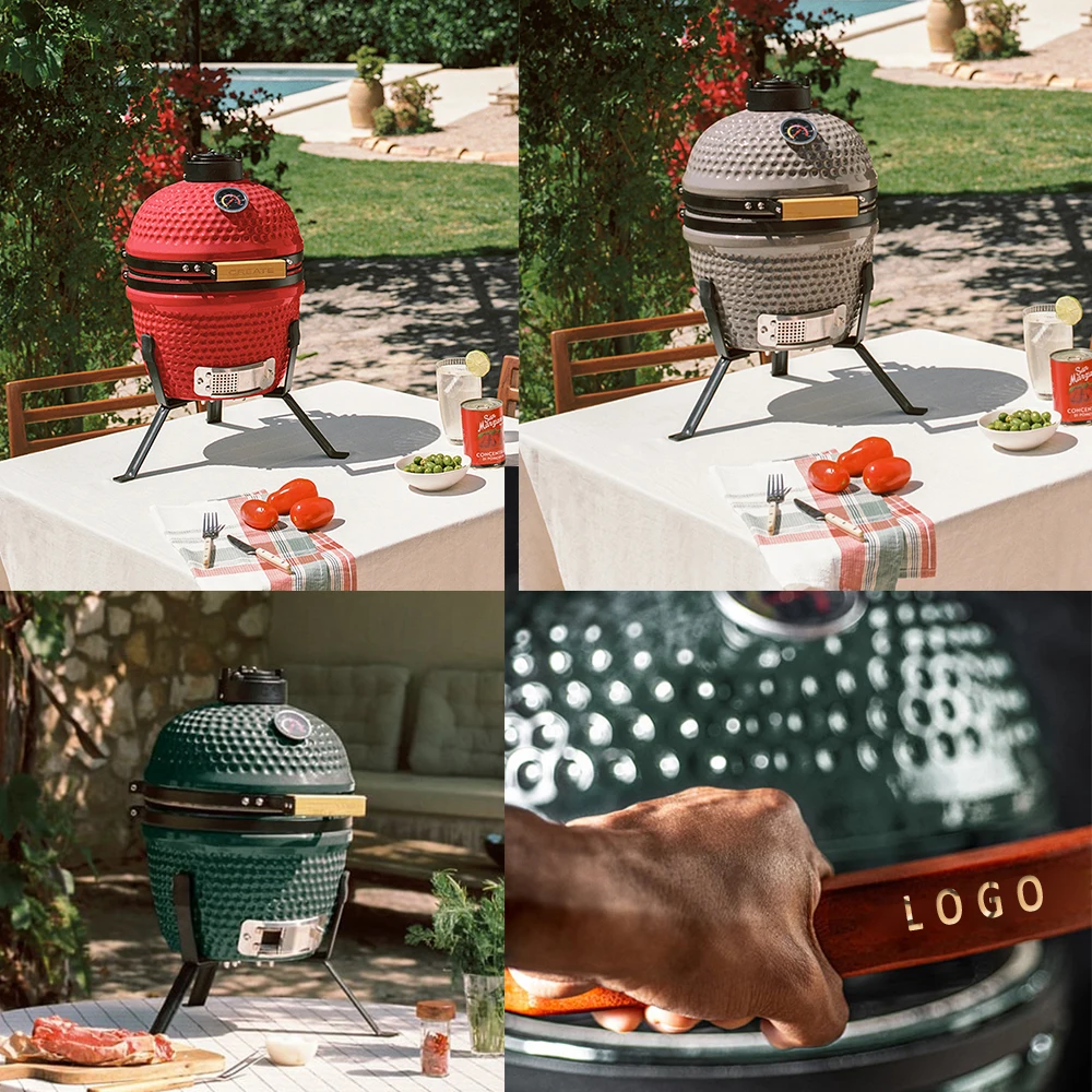 SEB KAMADO 13 Inch Mini Komodo Ceramic Portable Smoker for Garden Outdoor Barbeque Kamado Grill