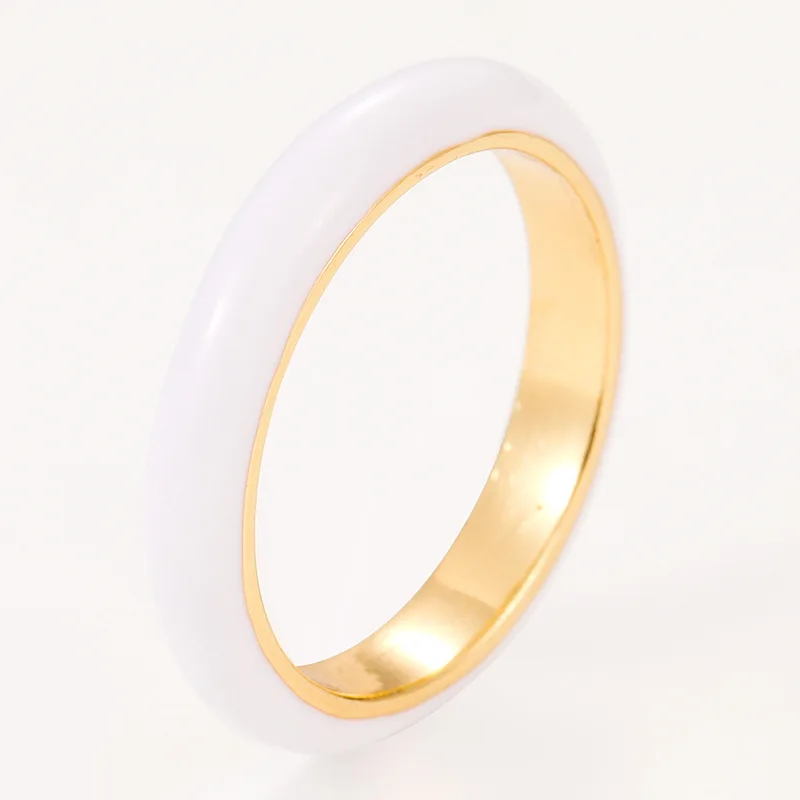 Handmade European and American Fashion Rainbow Cubic Zircon Enamel Simple Ring for Women
