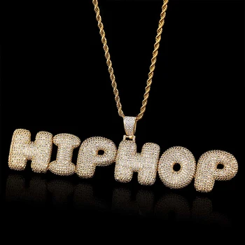 2022 new custom Bling Zircon Letter pendant Necklace iced out Hip-hop Pendant Custom 26 English Name For Mens Women Jewelry gift