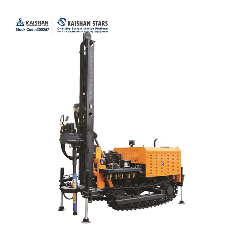 
 Kaishan Factory Prices kw180 0~180m Crawler Diesel Water Well Drilling Machine Rigs with compresso
