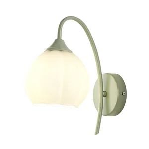 Modern Creative Wall Bracket Light Fixture With Milk Glass Pumpkin Lampshade Retro Simple Iron E14 Wall Lamps for Living Room