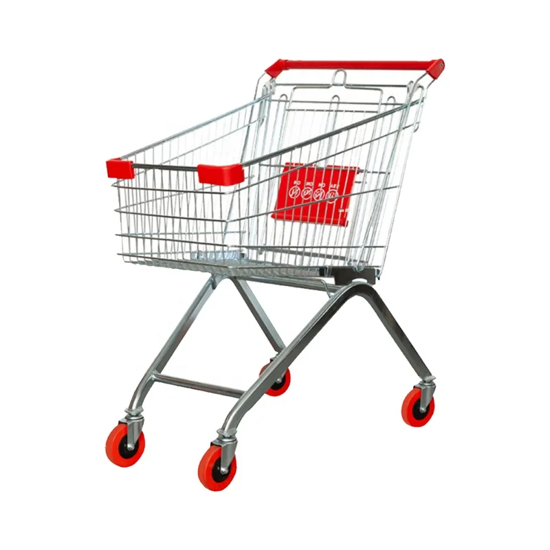 ホワイト ショッピングカート 金属製 四輪金属スーパー中古ショッピングトロリー食料品ショッピング