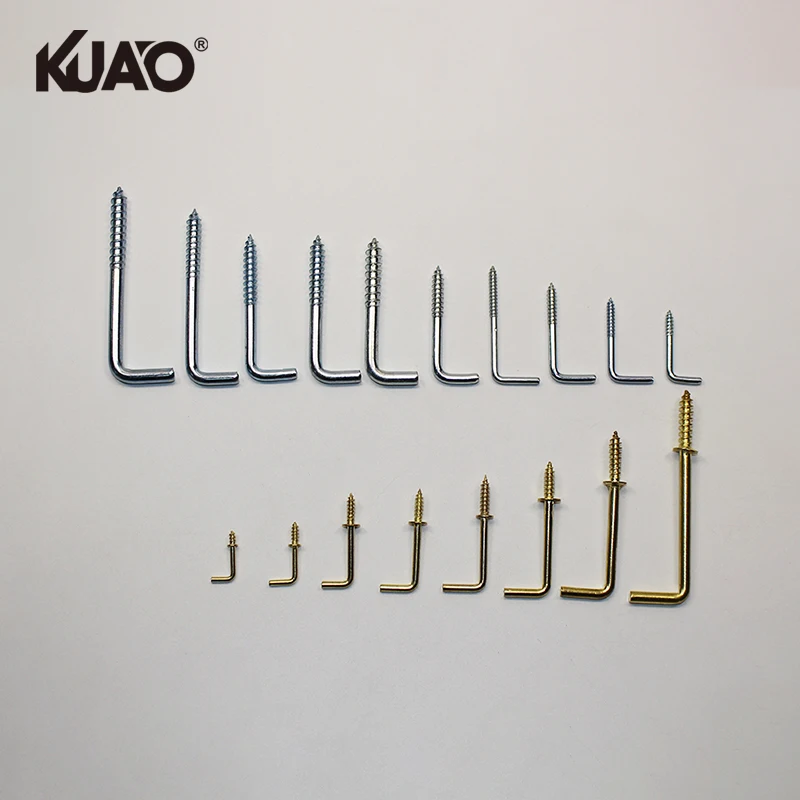 Diy Household Hardware L Hook for Hanging Plants Wind Chimes and Double-Cavity Blister Packaging Supply L Hook Screws