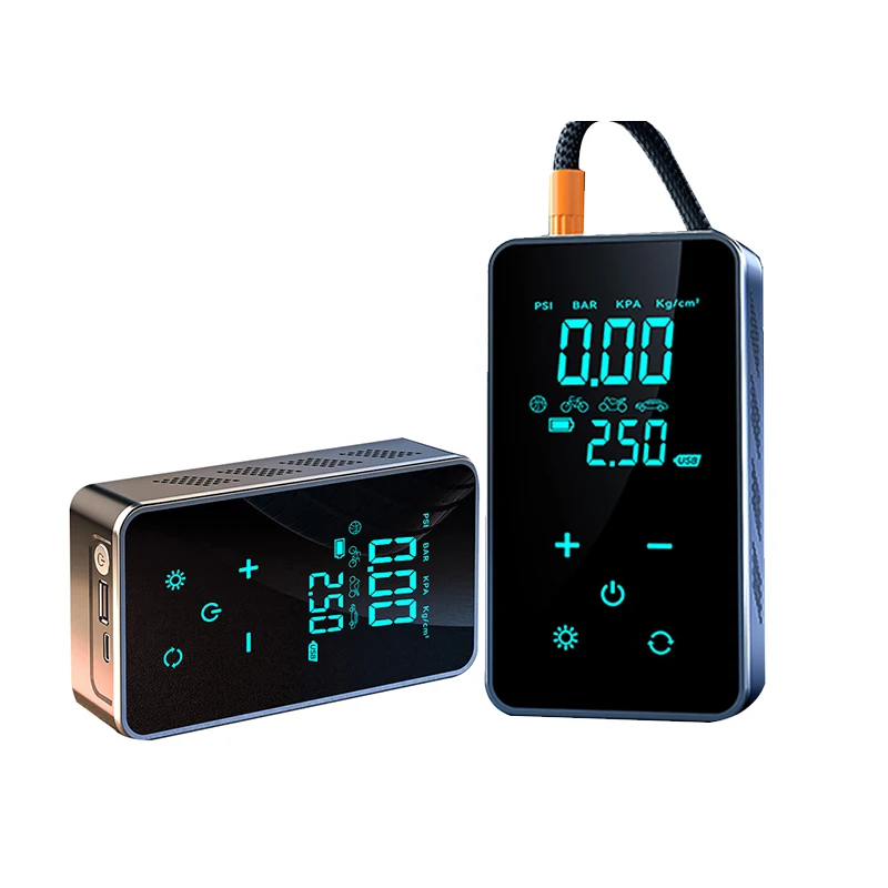 Car Compressor Portable Reach Set Stop Cordless 150psi Air Pump Tire Pressure Detection ABS Digital Pressure Gauge 2x1800mAh - view 6