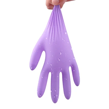 Disposable Nitrile Gloves Purple Waterproof Gloves