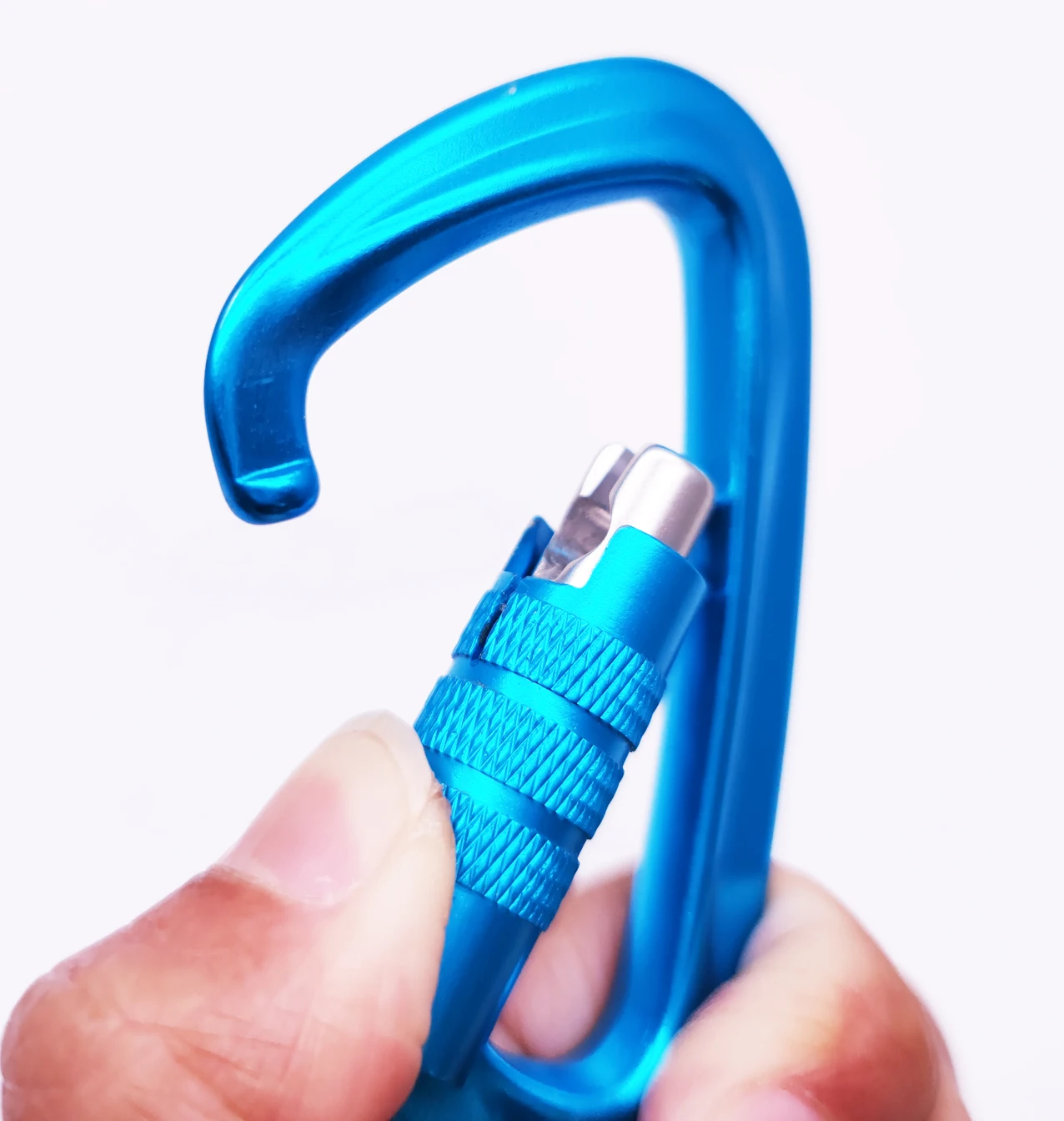 12KN Aluminum Rock Safety carabiner screw D Shape Locking carabiner dog Leash Hook outdoor camping hiking EN CE manufacture