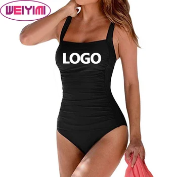 Custom Push Up Bathing Suit Plus Size Beach Ruched Tummy Control Monokini Wear Tummy Control One Piece Swimsuit Women Swimwear