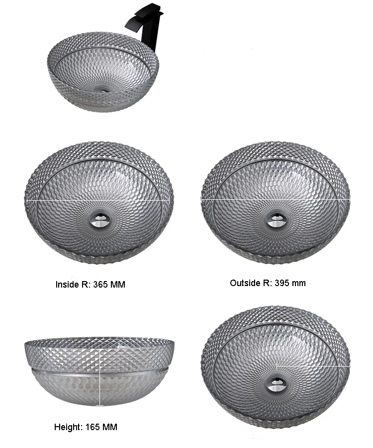High quality die casting oval shape glass wash hand basin sink