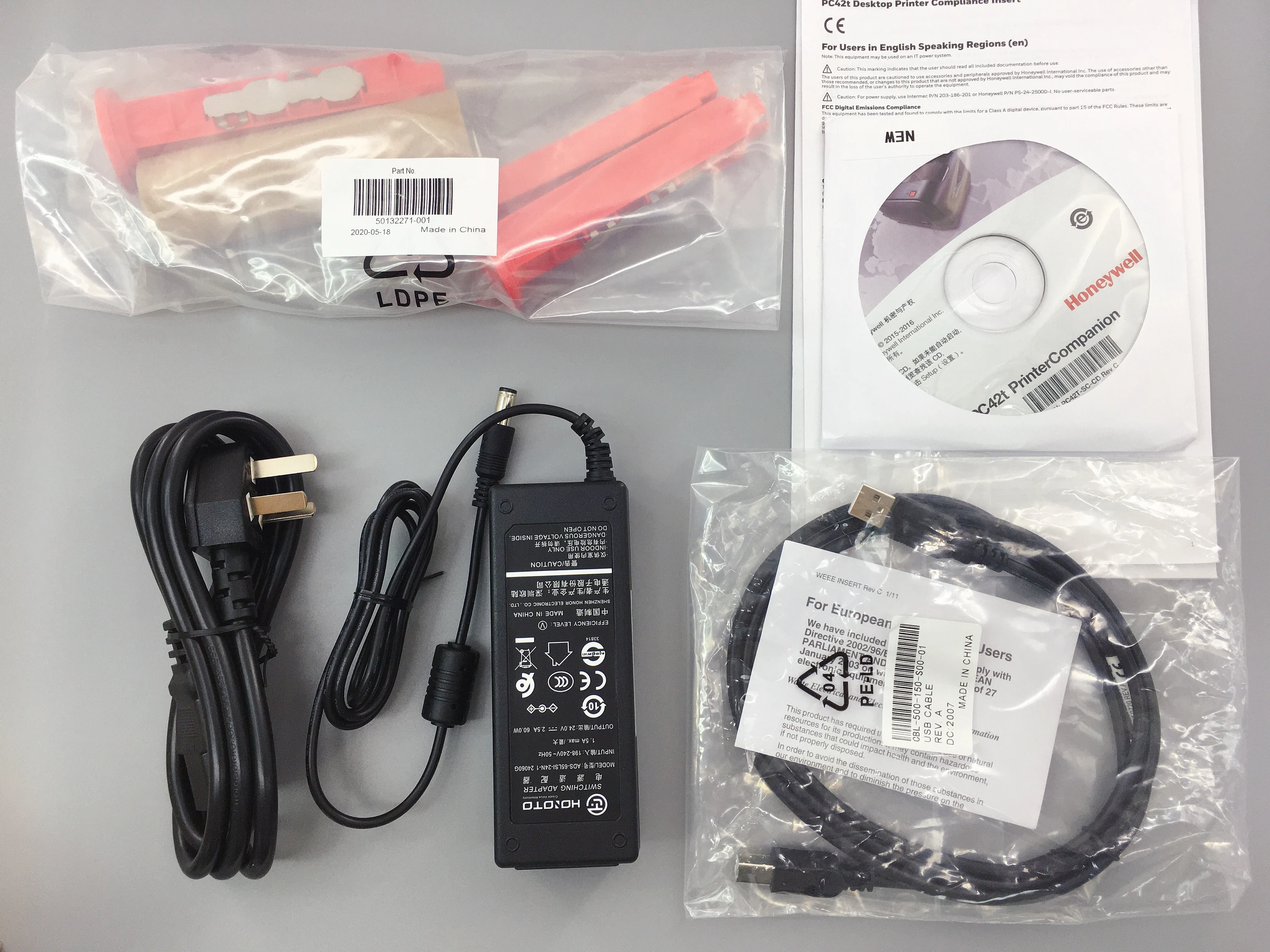 Honeywell PC42T Label Printer USB Interface 203dpi Direct Thermal Transfer Desktop Barcode Printer